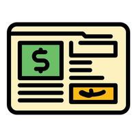 vecteur de contour de couleur d'icône de transfert d'argent web