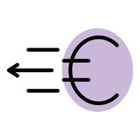 vecteur de contour de couleur de l'icône de transfert d'argent euro