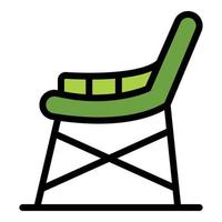 vecteur de contour de couleur d'icône de chaise de jardin