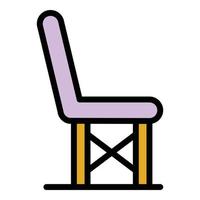 vecteur de contour couleur icône chaise de restaurant