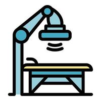 vecteur de contour de couleur d'icône de lumière de chirurgie hospitalière