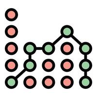 vecteur de contour de couleur d'icône de régression d'analyse