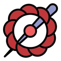 fleur barrette icône couleur contour vecteur