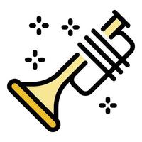 vecteur de contour couleur icône trompette musicale