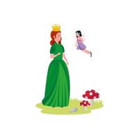 belle princesse avec personnage avatar de fée vecteur