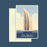 Cartes postales du monde Dubaï vecteur