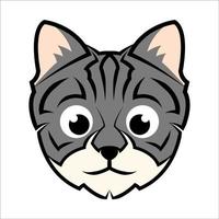 image couleur de la tête de chat mignon. bon usage pour le symbole, la mascotte, l'icône, l'avatar, le tatouage, le design de t-shirt, le logo ou tout autre design. vecteur