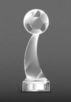 récompenses de trophée de verre réaliste de vecteur pour le football