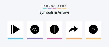 symboles et flèches glyphe 5 pack d'icônes comprenant. refaire. . conception d'icônes créatives vecteur