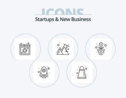 startups et nouveau pack d'icônes de ligne d'activité 5 conception d'icônes. visibilité. œil. paiement. usine d'argent. finance vecteur