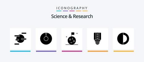 pack d'icônes de glyphe scientifique 5 comprenant. lampe. soleil. espace. conception d'icônes créatives vecteur