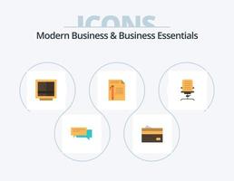 pack d'icônes plates pour les affaires et les affaires modernes 5 conception d'icônes. tiroir. armoire. bancaire. achats. finance vecteur