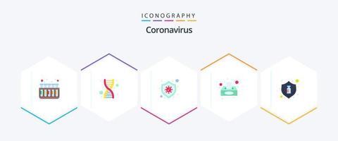 coronavirus 25 pack d'icônes plates, y compris la grippe. papier de soie. virus. serviette de table. virus vecteur