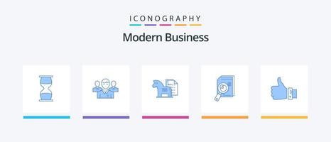 pack d'icônes bleu 5 affaires modernes, y compris la finance. entreprise. PDG. avantage. personne. conception d'icônes créatives vecteur
