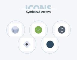 symboles et flèches pack d'icônes plates 5 conception d'icônes. . flèches. symbolisme. cocher. vérifier vecteur