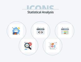 analyse statistique pack d'icônes plates 5 conception d'icônes. optimiser. analyse. analytique. visualisation de données. surveillance analytique vecteur