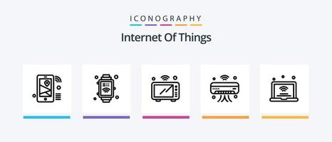 pack d'icônes ligne 5 de l'internet des objets, y compris iot. drone. iot. Wifi. iot. conception d'icônes créatives vecteur