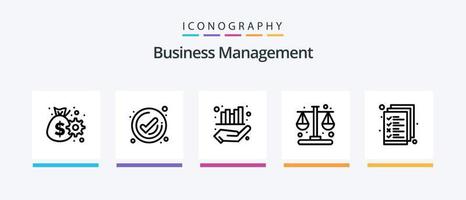 pack d'icônes de la ligne de gestion d'entreprise 5, y compris le serveur. entreprise. définissant. sac. entreprise. conception d'icônes créatives vecteur