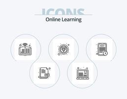 pack d'icônes de ligne d'apprentissage en ligne 5 conception d'icônes. apprentissage. classe. apprentissage. en ligne. éducation vecteur