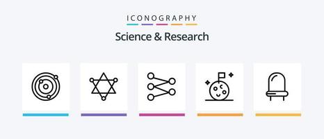 pack d'icônes science line 5 comprenant. halogène. galaxie. conception d'icônes créatives vecteur