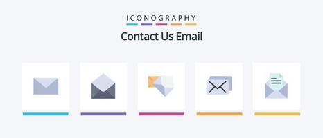 e-mail plat 5 pack d'icônes comprenant un crayon. poster. poster. texte. poster. conception d'icônes créatives vecteur