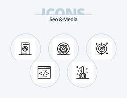 pack d'icônes seo et media line 5 conception d'icônes. placer. en ligne. la toile. l'Internet. page vecteur