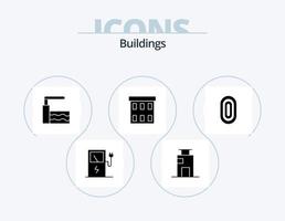 pack d'icônes de glyphe de bâtiments 5 conception d'icônes. bâtiments. icône de bureau. piscine. société. bâtiments vecteur