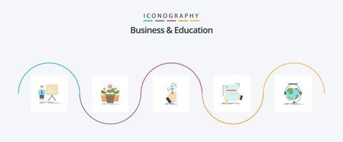 pack d'icônes plat 5 pour les affaires et l'éducation, y compris l'éducation. certificat. pot. personnes. trouver vecteur