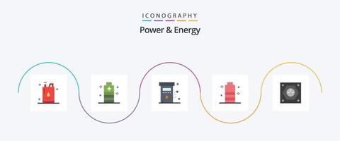 pack d'icônes plat 5 de puissance et d'énergie, y compris l'énergie. batterie. pouvoir. gare. essence vecteur