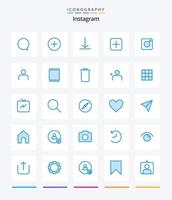 pack d'icônes bleu créatif instagram 25 tel qu'instagram. photo. Twitter. Instagram. télécharger vecteur