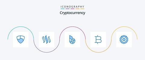 pack d'icônes bleu crypto-monnaie 5 comprenant une pièce. argent. monnaie. pièce de monnaie. crypto-monnaie vecteur