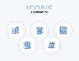 pack d'icônes bleues de commerce électronique 5 conception d'icônes. analyse. liste. FAQ. livraison. boîte vecteur