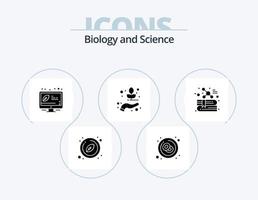 pack d'icônes de glyphe de biologie 5 conception d'icônes. livre. usine. rouge. nature. énergie vecteur