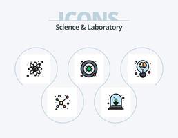 pack d'icônes remplies de ligne scientifique 5 conception d'icônes. virus. bactéries. laboratoire. Info. expérience vecteur