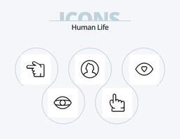 pack d'icônes de ligne humaine 5 conception d'icônes. . personne. rond. homme. humain vecteur