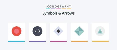 symboles et flèches flat 5 pack d'icônes comprenant des symboles. signe. symboles. rune. symboles. conception d'icônes créatives vecteur