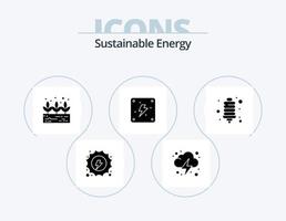 pack d'icônes de glyphe d'énergie durable 5 conception d'icônes. . économie d'énergie. plante verte. ampoule à énergie. pouvoir vecteur