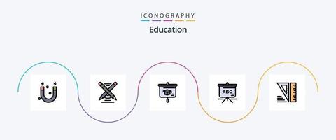 ligne d'éducation remplie de pack d'icônes plat 5 comprenant. géométrique. éducation. éducation. éducation vecteur