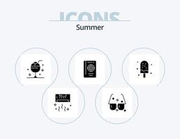 pack d'icônes de glyphe d'été 5 conception d'icônes. été. vacances. soleil. été. verre vecteur