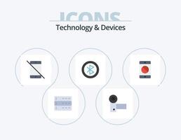 appareils icône plate pack 5 conception d'icônes. réseau. ordinateur. systèmes. Bluetooth. pc vecteur