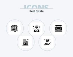 pack d'icônes de glyphe immobilier 5 conception d'icônes. . entreprise . bâtiment . vecteur
