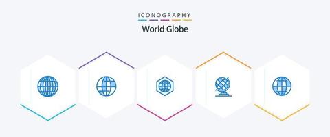 pack d'icônes bleu globe 25 comprenant. géographie. la toile vecteur
