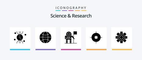 pack d'icônes de glyphe scientifique 5 comprenant. science. drapeau. paramètre. dent. conception d'icônes créatives vecteur