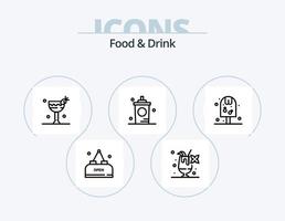 pack d'icônes de ligne de nourriture et de boisson 5 conception d'icônes. . boire. verre. eau vecteur