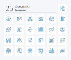 coronavirus 25 pack d'icônes de couleur bleue comprenant le virus. avis. virus. virus. personnes vecteur