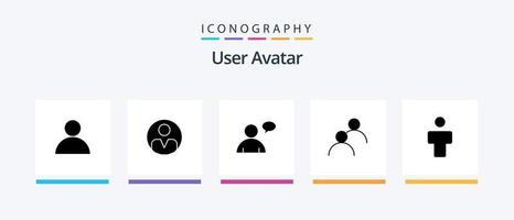 pack d'icônes utilisateur glyphe 5, y compris le profil. homme. bavardage. avatar. avatar. conception d'icônes créatives vecteur