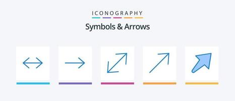 symboles et flèches bleu 5 pack d'icônes comprenant. escalader. tu. flèche. conception d'icônes créatives vecteur