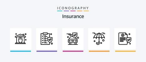 pack d'icônes ligne d'assurance 5 comprenant. service. sécurité. assurance matériel. propriété. conception d'icônes créatives vecteur