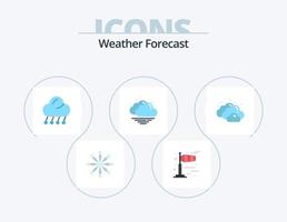 pack d'icônes plates météo 5 conception d'icônes. . nuageux. lune. nuage. chaud vecteur