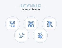 pack d'icônes bleu automne 5 conception d'icônes. automne. nourriture. amanite. pique-nique. automne vecteur